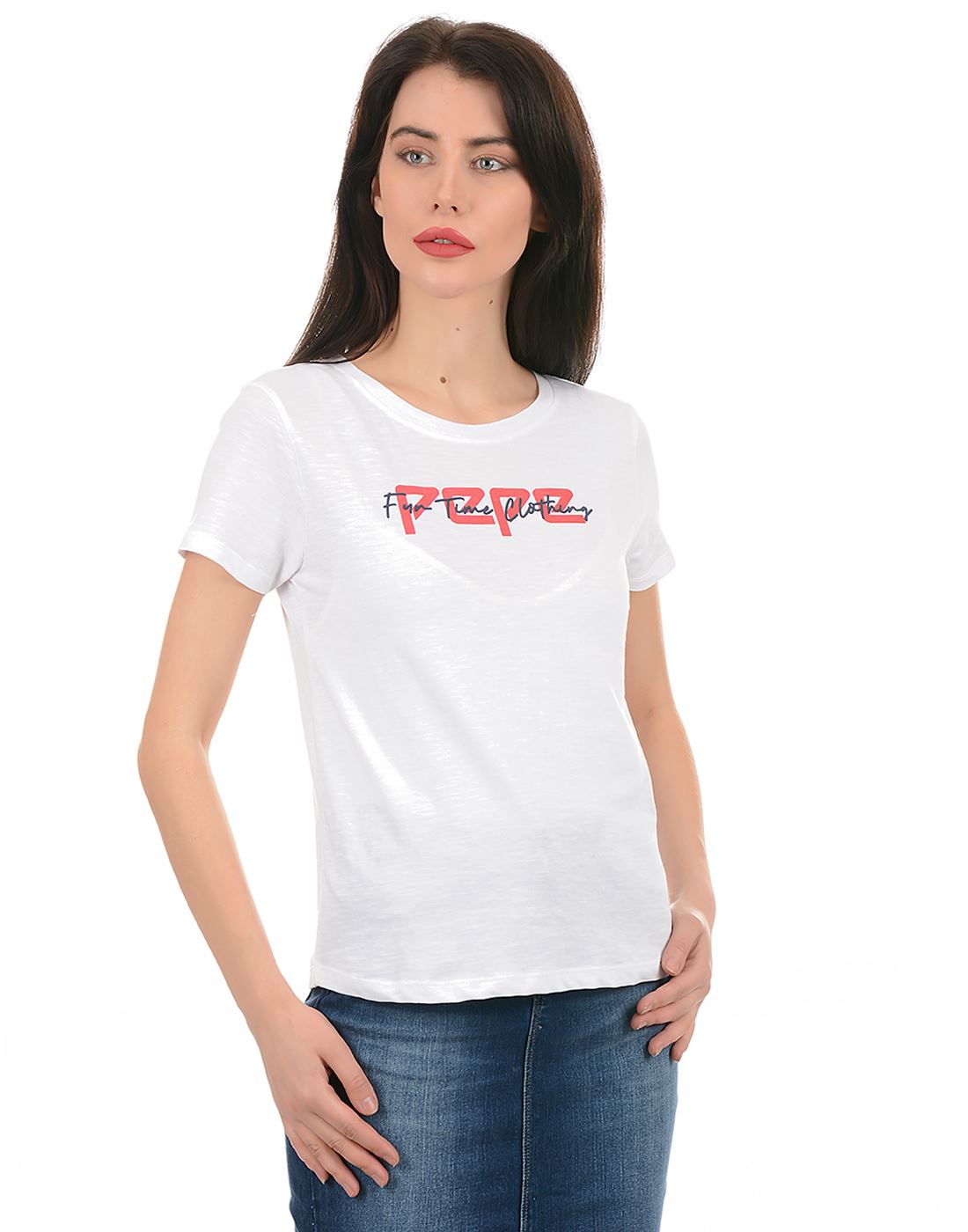 Pepe Jeans Women Casual Wear Off White T-Shirt